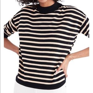 Madewell Boxy Striped Mock-neck Sweater